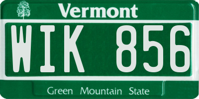 VT license plate WIK856