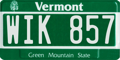 VT license plate WIK857