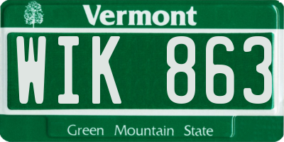 VT license plate WIK863