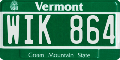 VT license plate WIK864