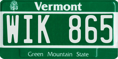 VT license plate WIK865