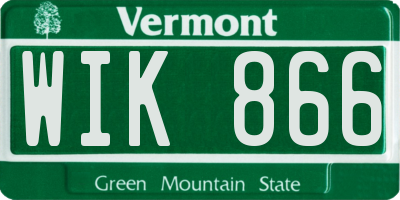 VT license plate WIK866