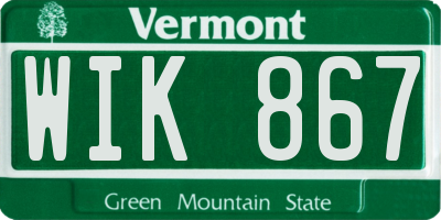 VT license plate WIK867