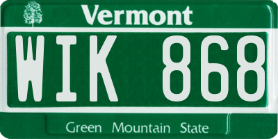 VT license plate WIK868