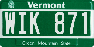 VT license plate WIK871
