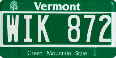 VT license plate WIK872
