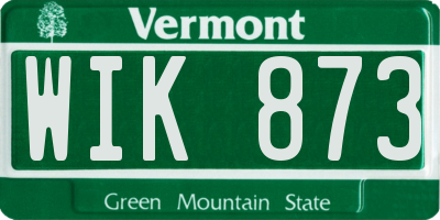 VT license plate WIK873