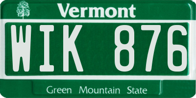 VT license plate WIK876