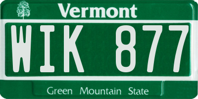 VT license plate WIK877