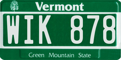 VT license plate WIK878