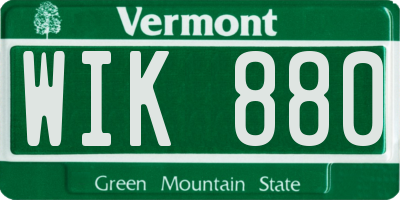 VT license plate WIK880