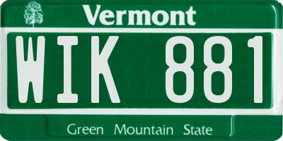 VT license plate WIK881