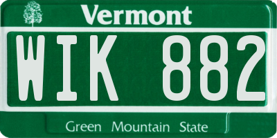 VT license plate WIK882