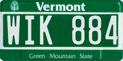 VT license plate WIK884