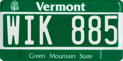 VT license plate WIK885
