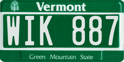 VT license plate WIK887