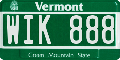 VT license plate WIK888