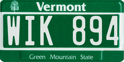 VT license plate WIK894