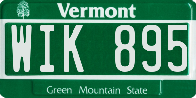 VT license plate WIK895