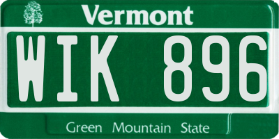 VT license plate WIK896