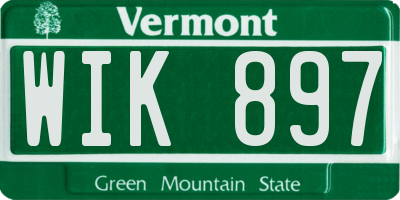 VT license plate WIK897