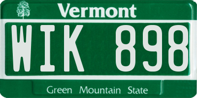 VT license plate WIK898