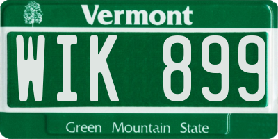 VT license plate WIK899