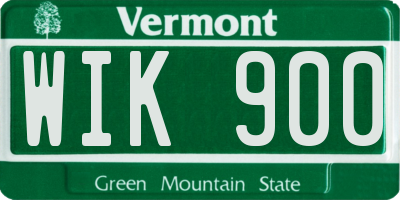 VT license plate WIK900