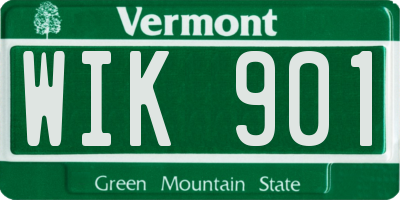 VT license plate WIK901