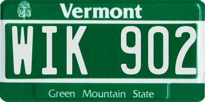 VT license plate WIK902
