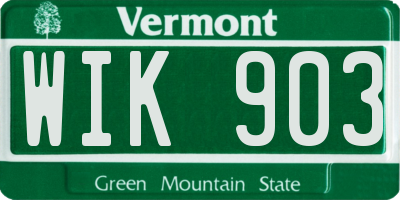 VT license plate WIK903