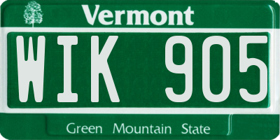 VT license plate WIK905