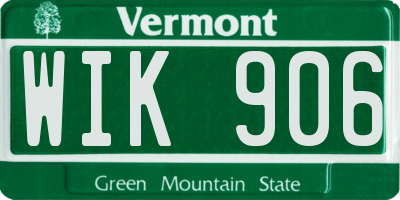 VT license plate WIK906