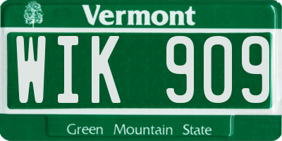 VT license plate WIK909