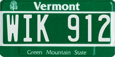 VT license plate WIK912