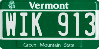 VT license plate WIK913