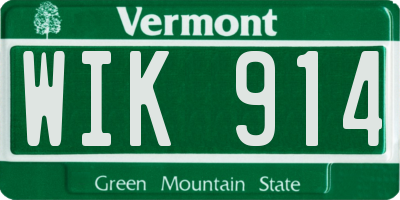 VT license plate WIK914