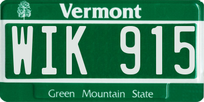 VT license plate WIK915