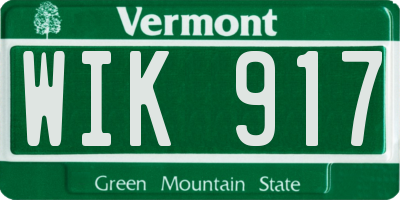 VT license plate WIK917