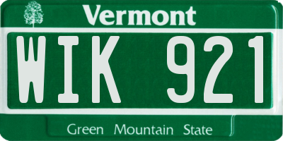 VT license plate WIK921