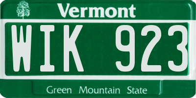 VT license plate WIK923