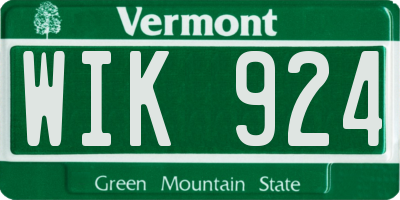 VT license plate WIK924