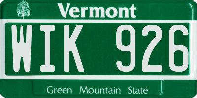 VT license plate WIK926