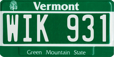 VT license plate WIK931
