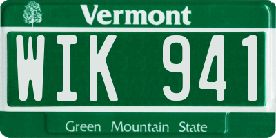 VT license plate WIK941