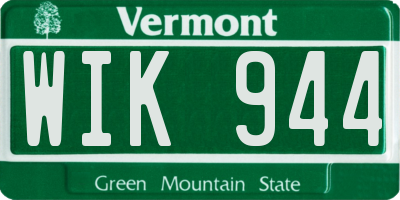 VT license plate WIK944