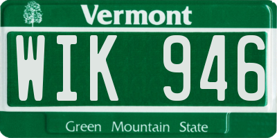 VT license plate WIK946