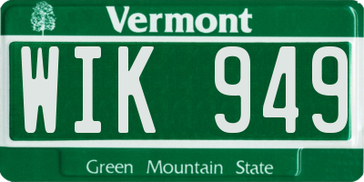 VT license plate WIK949