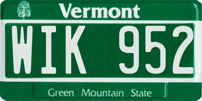 VT license plate WIK952
