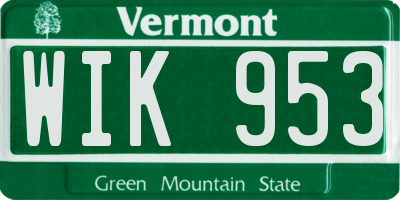 VT license plate WIK953